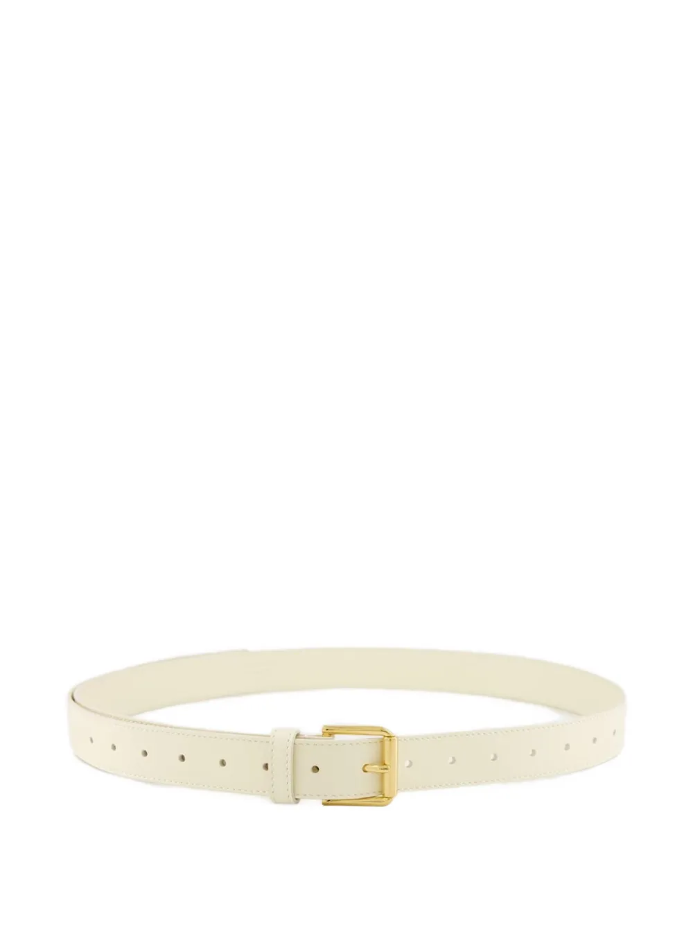 metal-tip leather belt