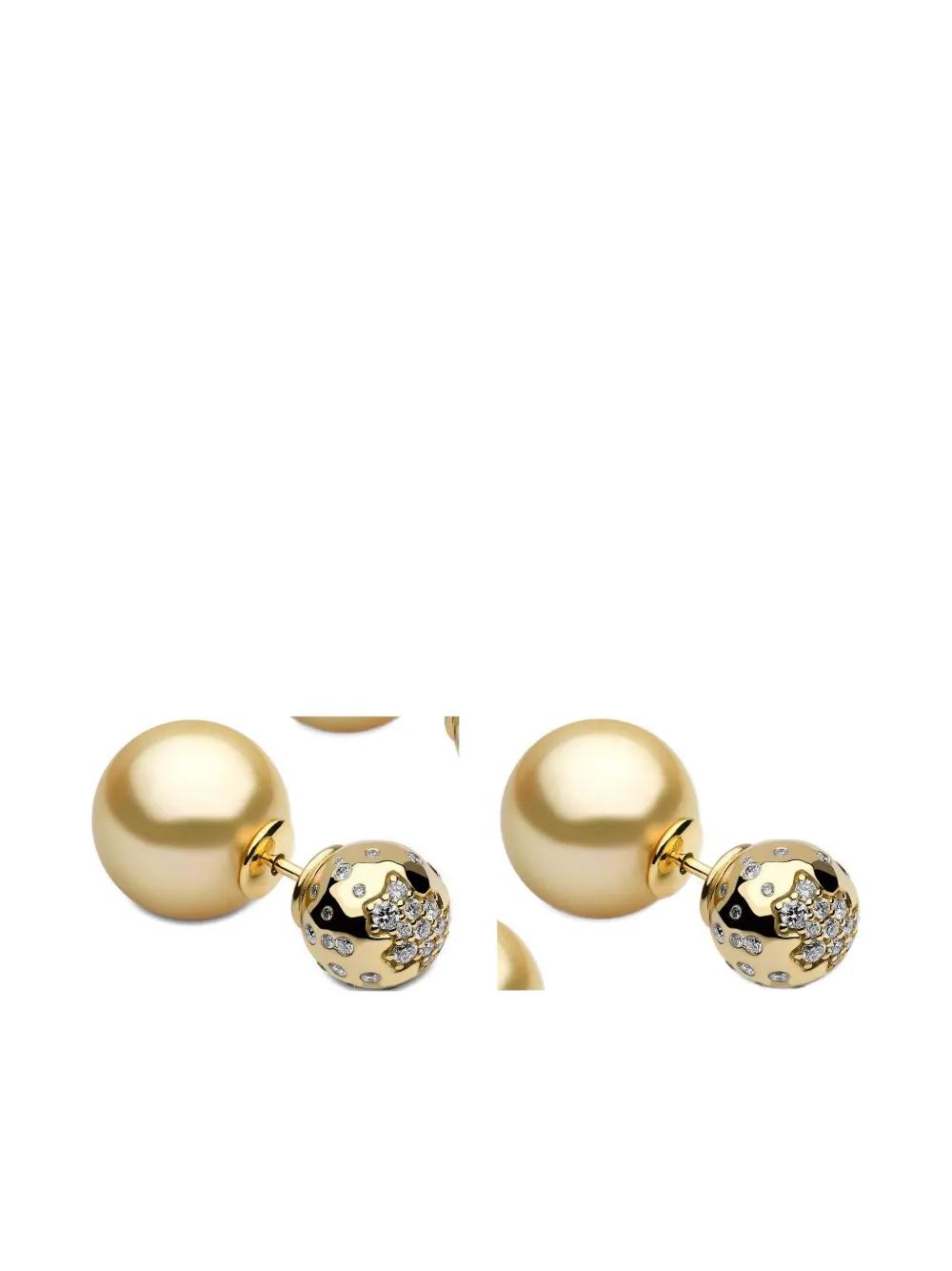 Yoko London 18k Yellow Gold South Sea Pearl Diamond Earrings In Gold