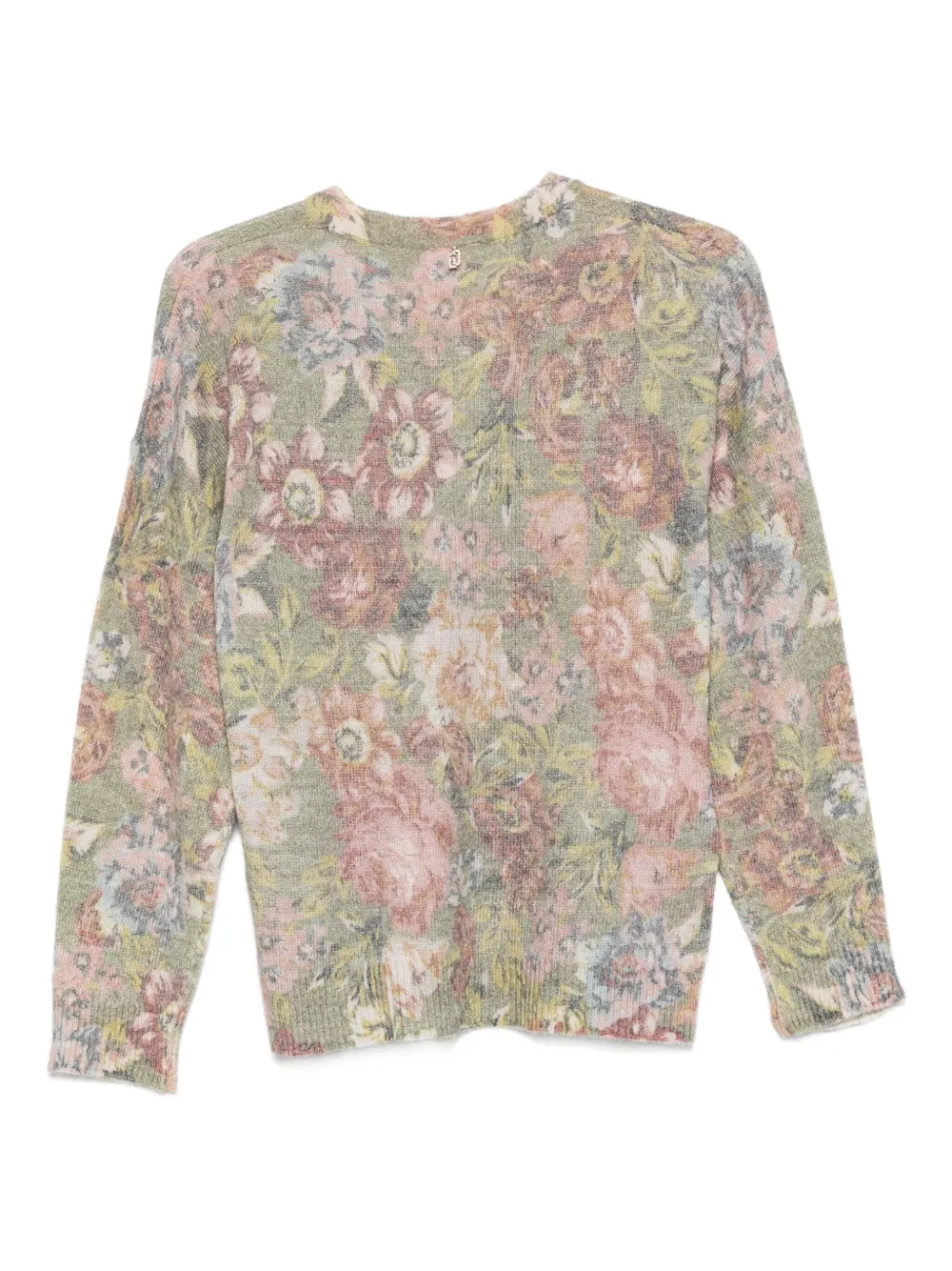 LIU JO floral-print crew-neck sweater Groen