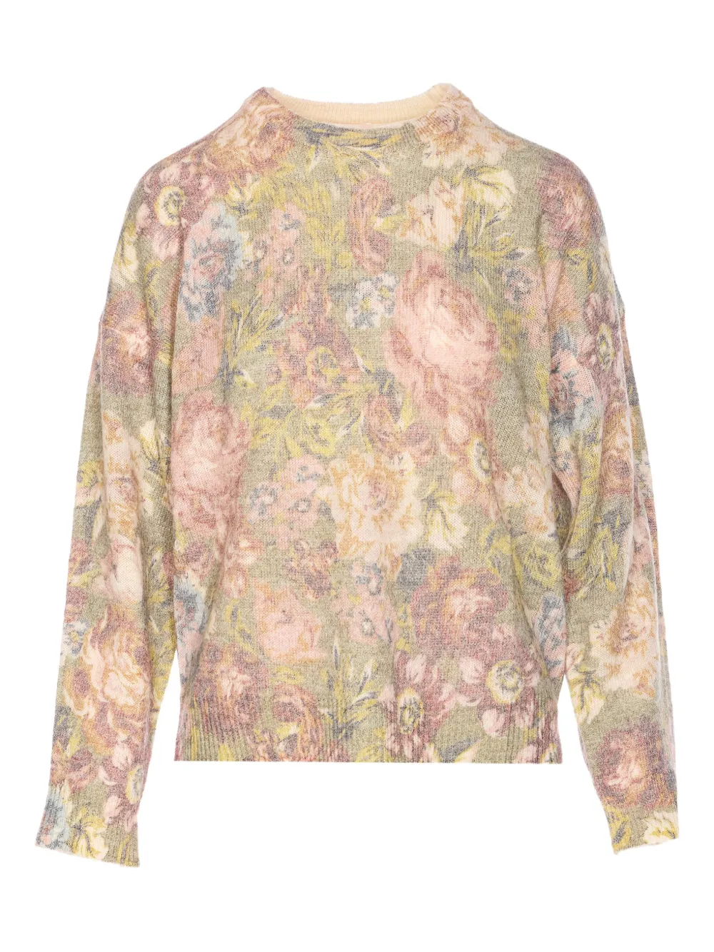 LIU JO floral-print crew-neck sweater | Green | Image 1