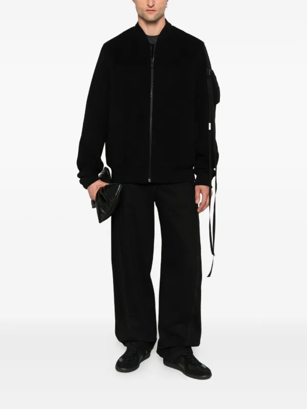 ANN DEMEULEMEESTER Andrea ボンバー ジャケット Ann Demeulemeester Black Andrea Bomber Jacket Ann Demeulemeester
