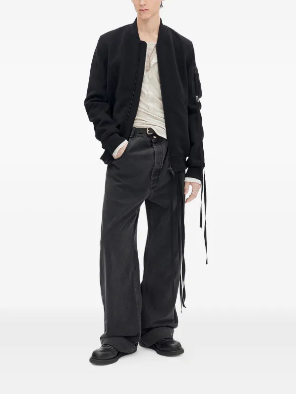 Ann Demeulemeester ジップアップ ボンバージャケット | ブラック