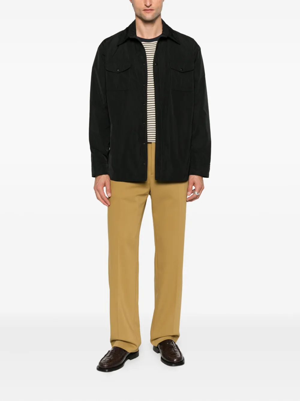 ASPESI buttoned flap-pocket shirt jacket Zwart