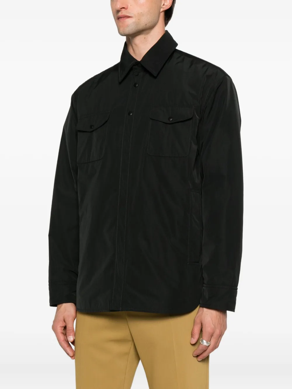 ASPESI buttoned flap-pocket shirt jacket Zwart