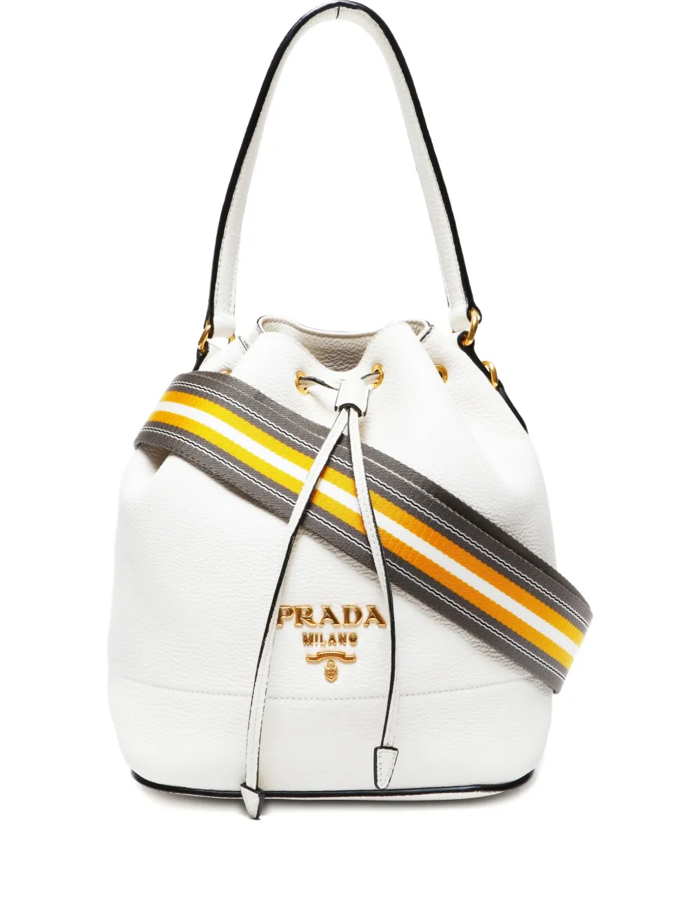 2010-2020 drawstring-fastebing leather bucket bag