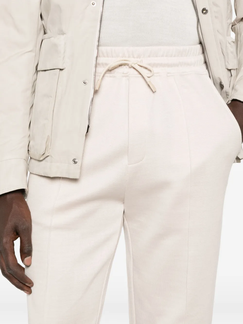 Eleventy Broek met trekkoord en ritszak Beige