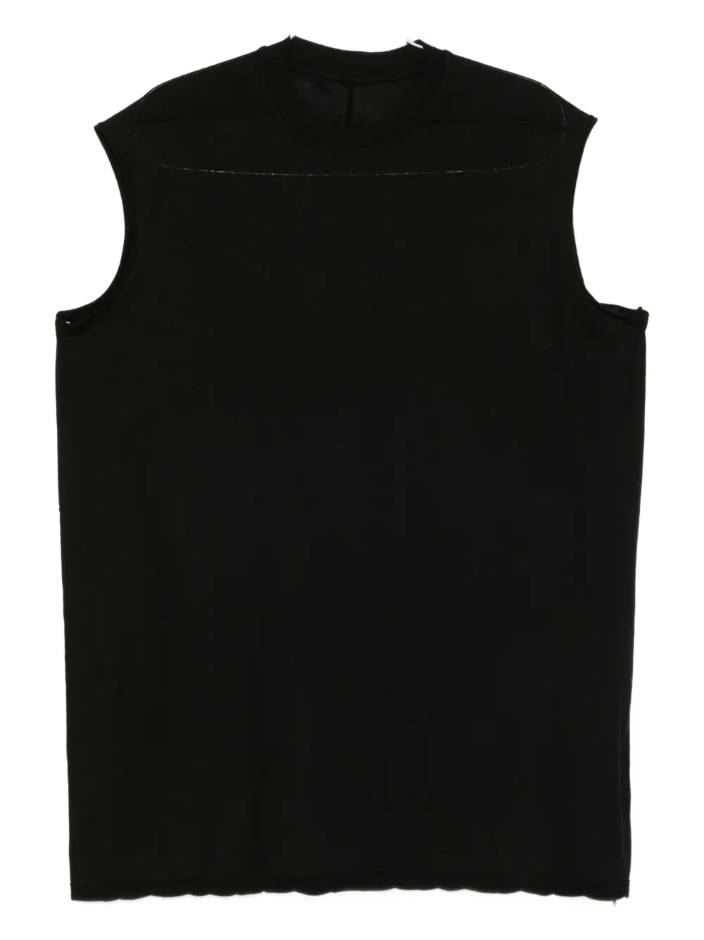 Tarp sleeveless raw-edge T-shirt