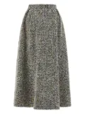 Alessandra Rich embellished tweed midi skirt - Black