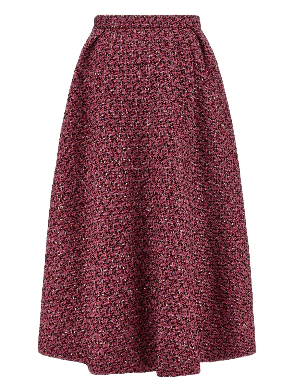 Alessandra Rich sequin-embellished tweed midi skirt - Roze
