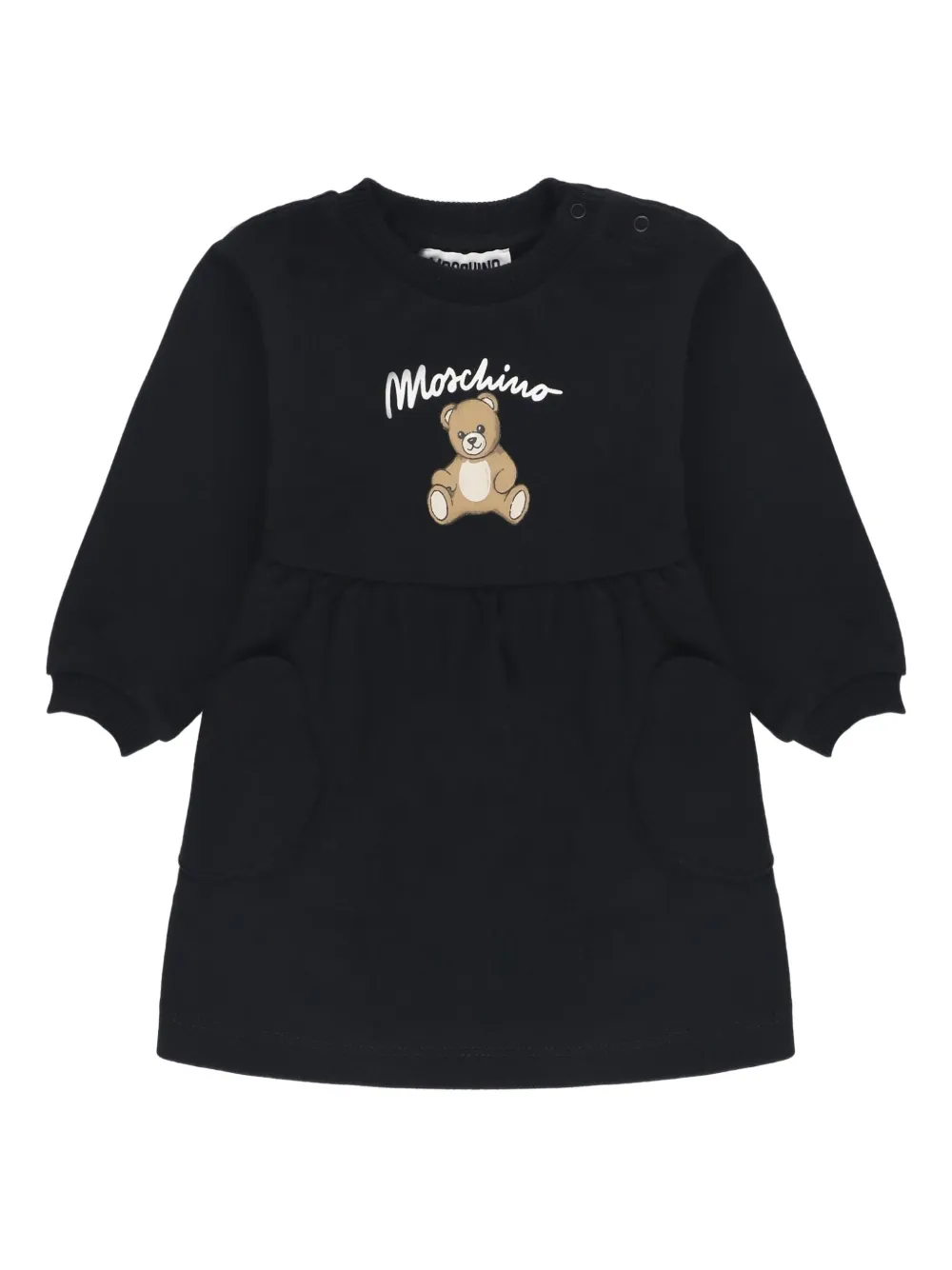 Moschino Kids teddy-print sweatshirt dress - Nero