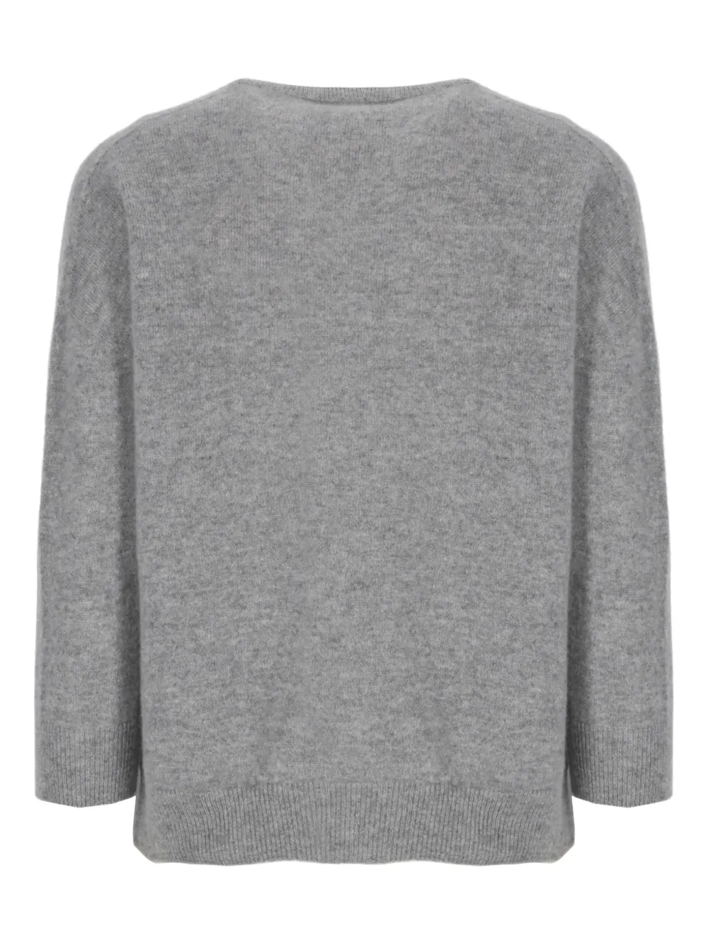 Vanisé Ribbed-trim Crew-neck Sweater In Gray