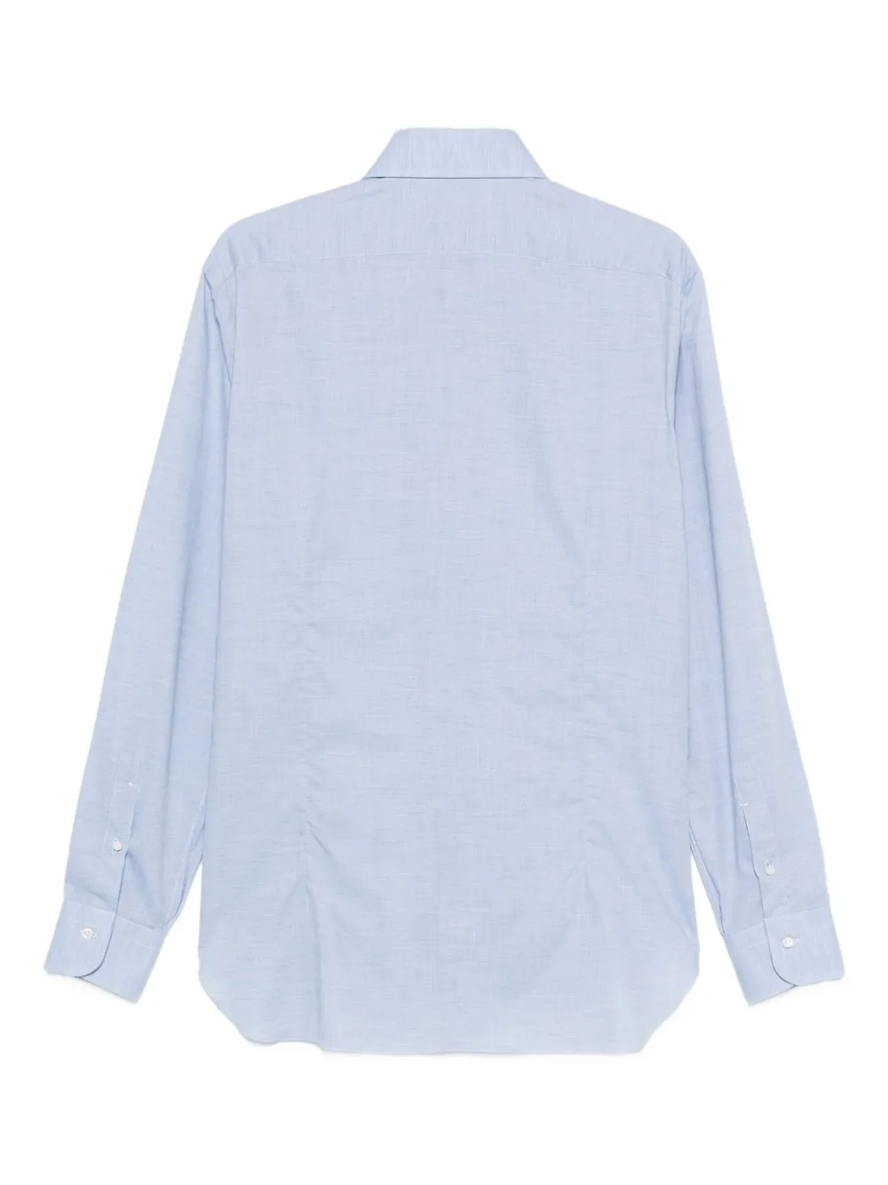 Barba micro-check cotton shirt Blauw