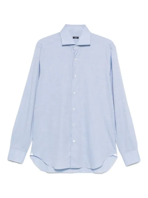 Barba micro-check cotton shirt