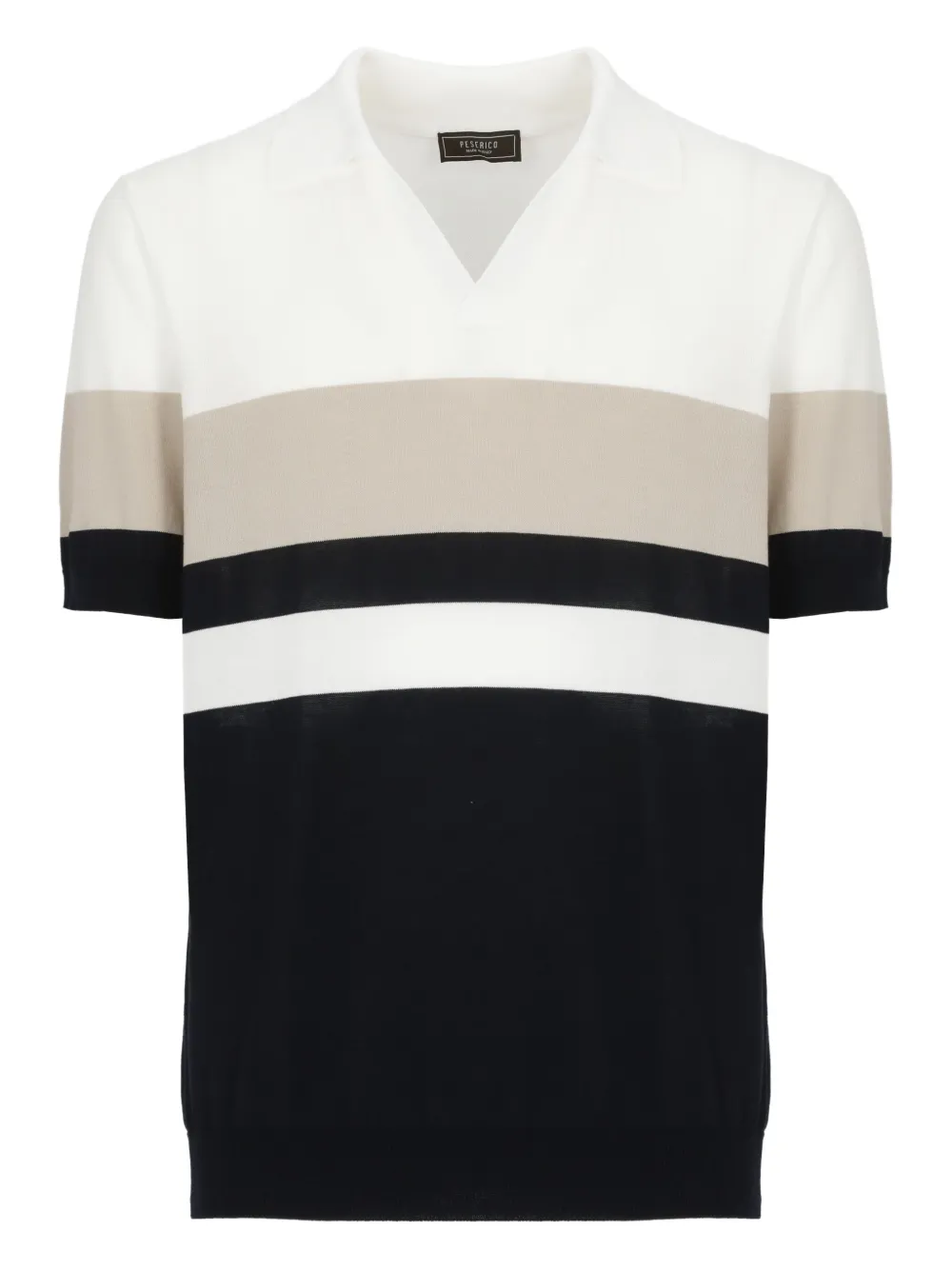 striped V-neck T-shirt