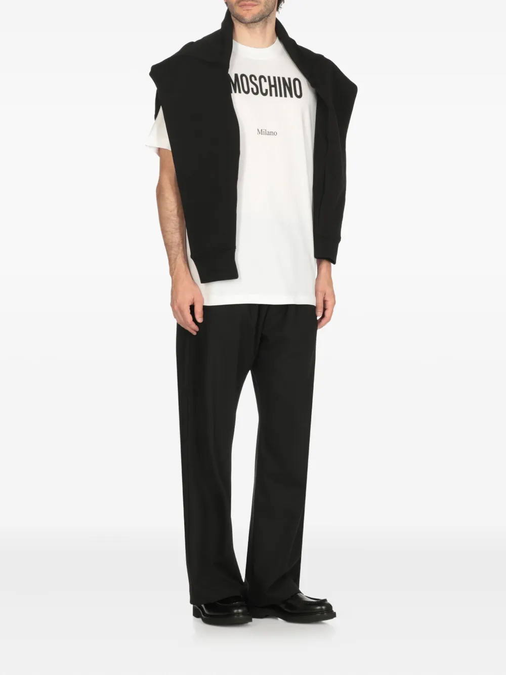 Moschino logo-print cotton T-shirt Wit