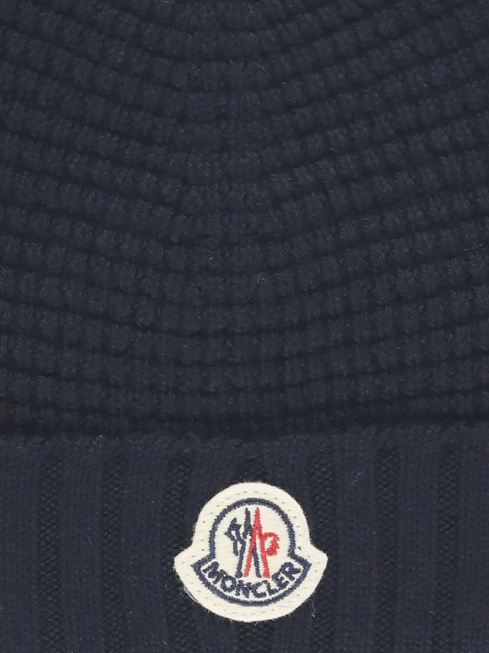 Moncler Enfant Muts met oorkleppen en textuur Blauw