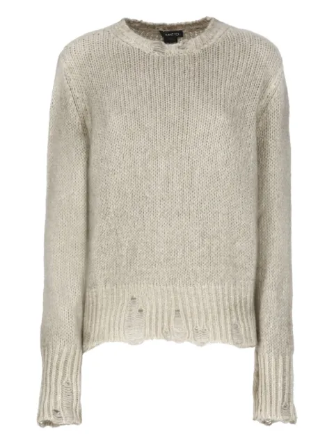 Avant Toi frayed crew-neck sweater