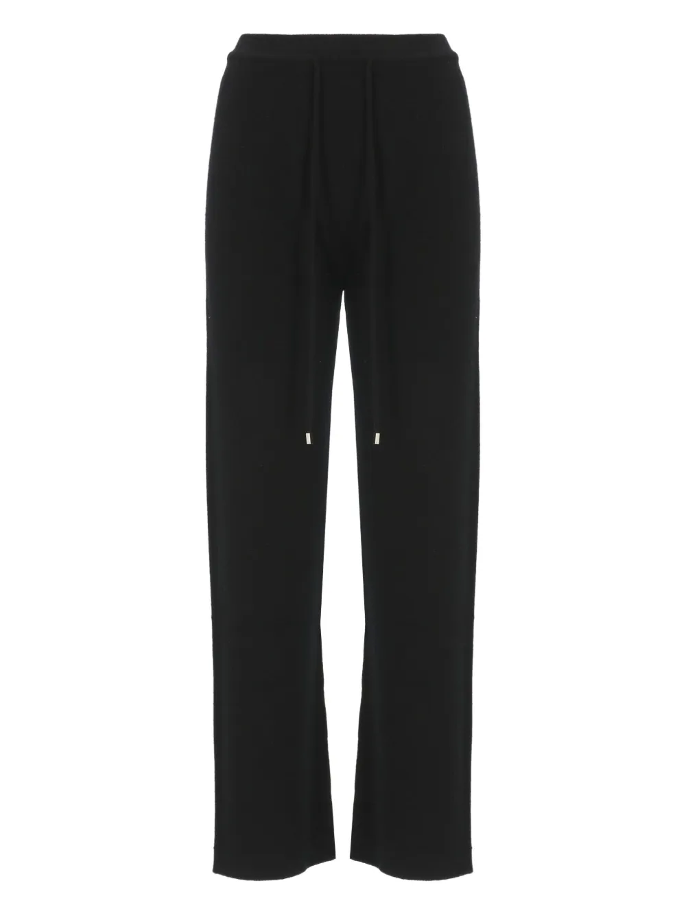 Vanisé Casual Straight Leg Cashmere Trousers In Black