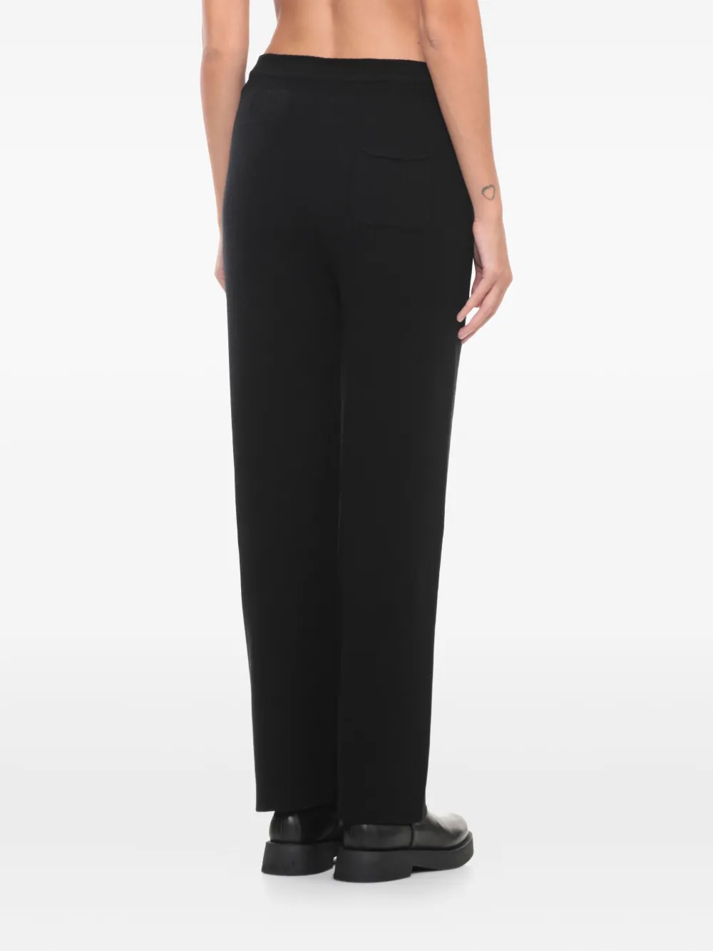 Vanisé Casual Straight Leg Cashmere Trousers In Black