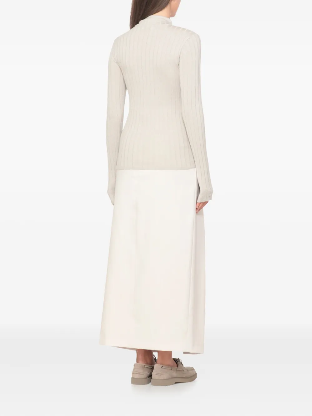 Brunello Cucinelli Geribbelde lurex trui Beige