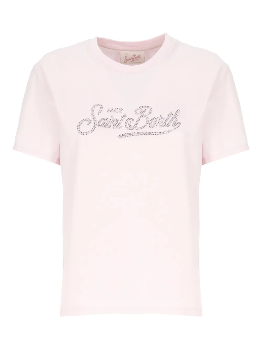 MC2 Saint Barth Emilie T-shirt met logo van stras en ronde hals Roze