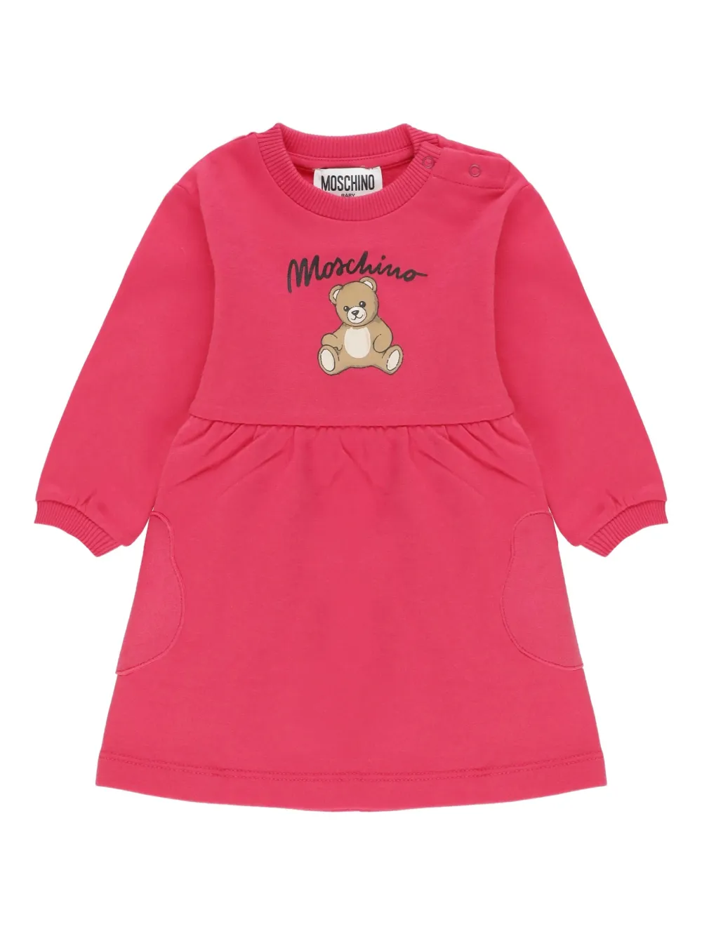 Moschino Kids teddy-print sweatshirt dress - Rosa