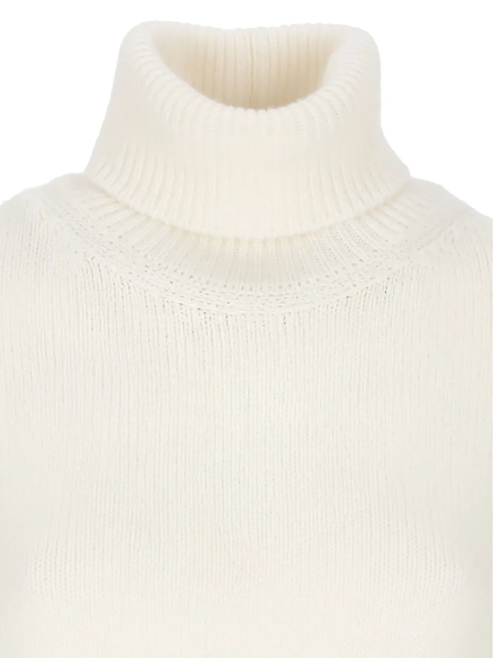 Vanisé Turtleneck Ribbed-trim Sweater In White