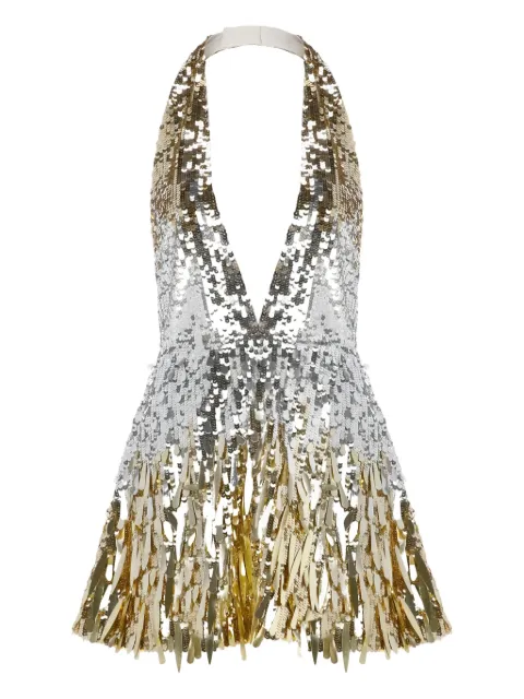 Retrofete sequin-embellished halterneck mini cocktail dress