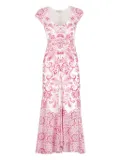 Hale Bob Alia floral-print midi dress - Pink