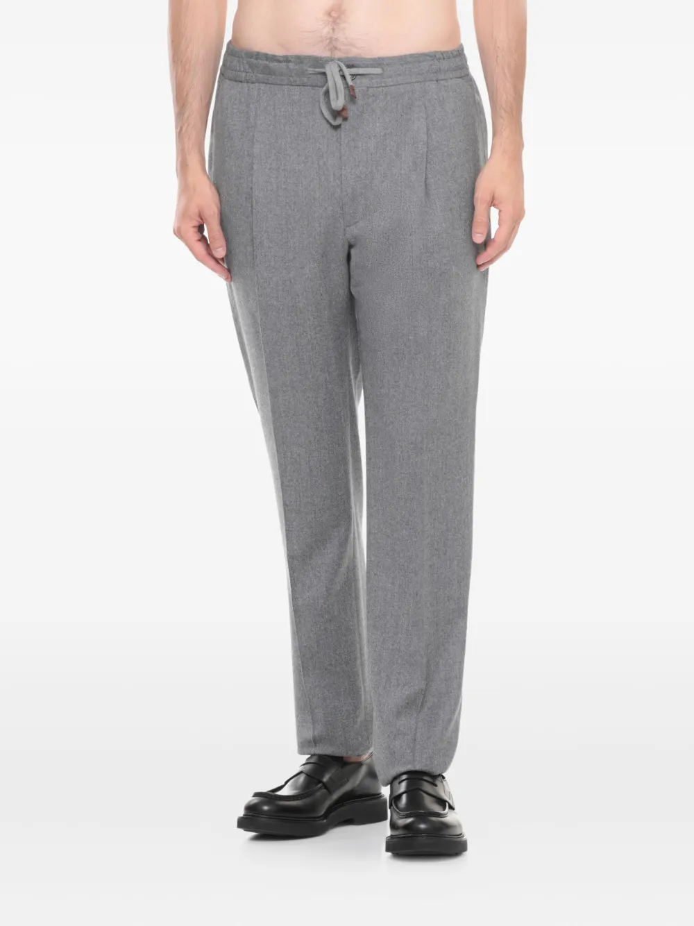 Incotex Drawstring Waist Straight Cut Trousers In Gray