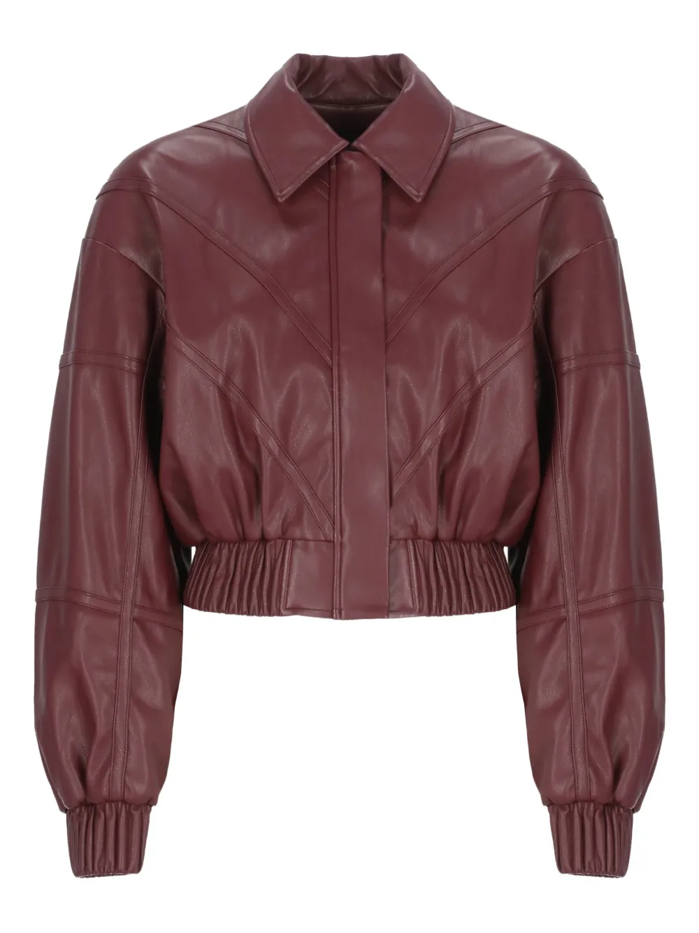 ROTATE BIRGER CHRISTENSEN panelled zip-front fitted jacket Rood