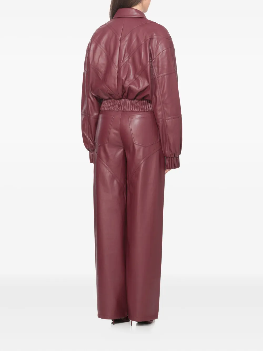 ROTATE BIRGER CHRISTENSEN panelled zip-front fitted jacket Rood