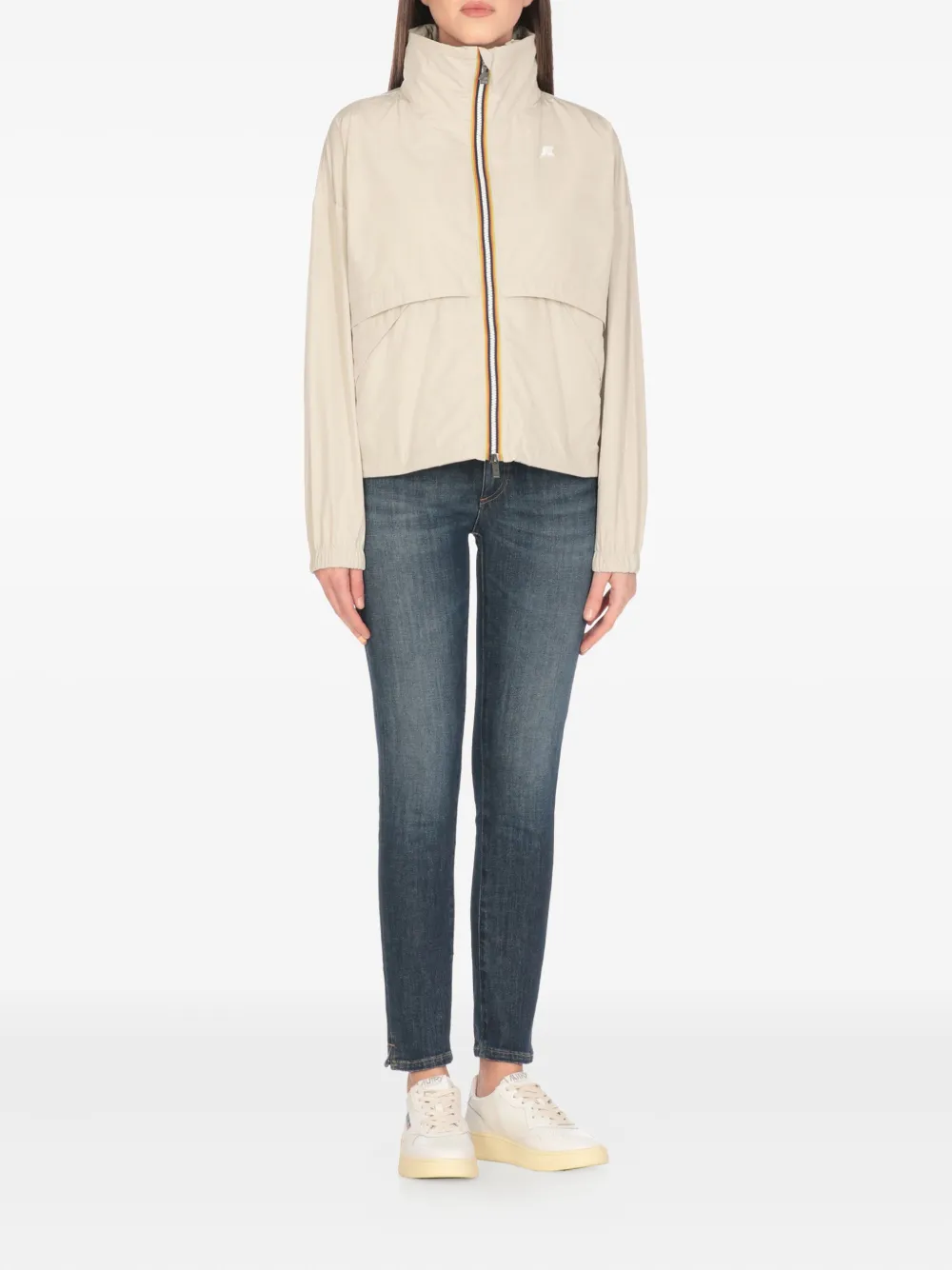  K-way Aubette High-neckline Foldable-hood Jacket - Neutrals 