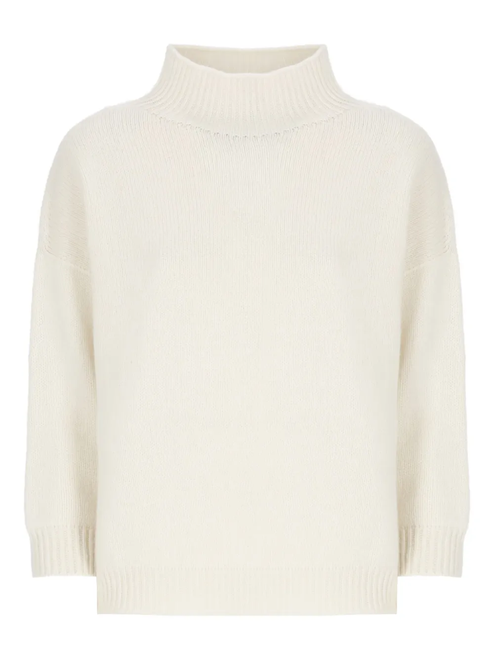 Vanisé High-neck Ribbed-trim Sweater In Neutral