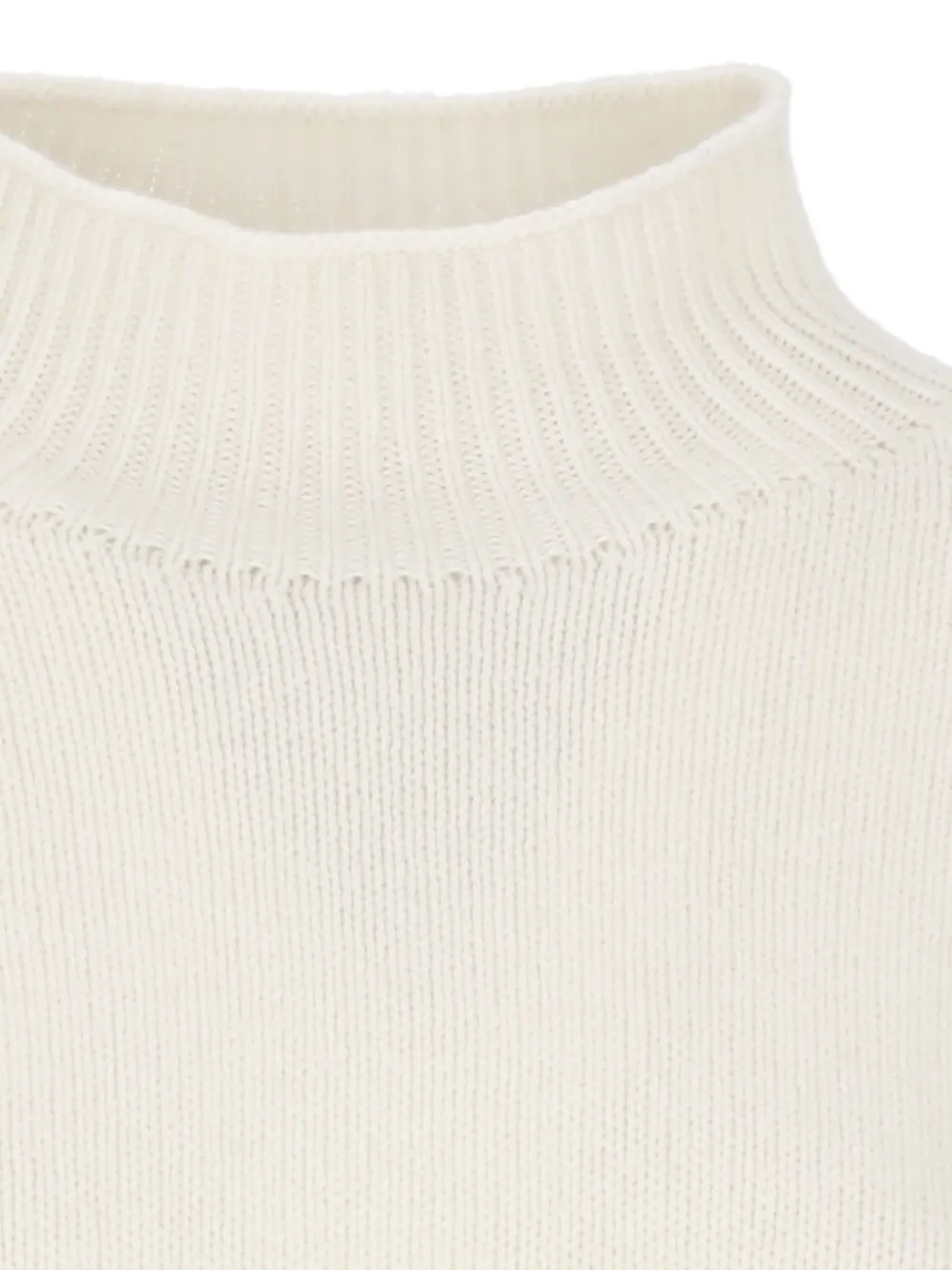 Vanisé High-neck Ribbed-trim Sweater In Neutral