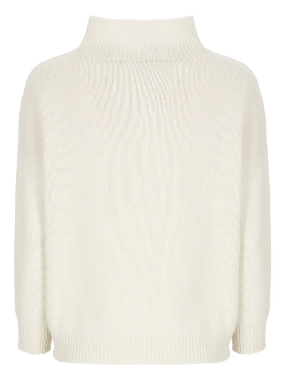 Vanisé High-neck Ribbed-trim Sweater In Neutral