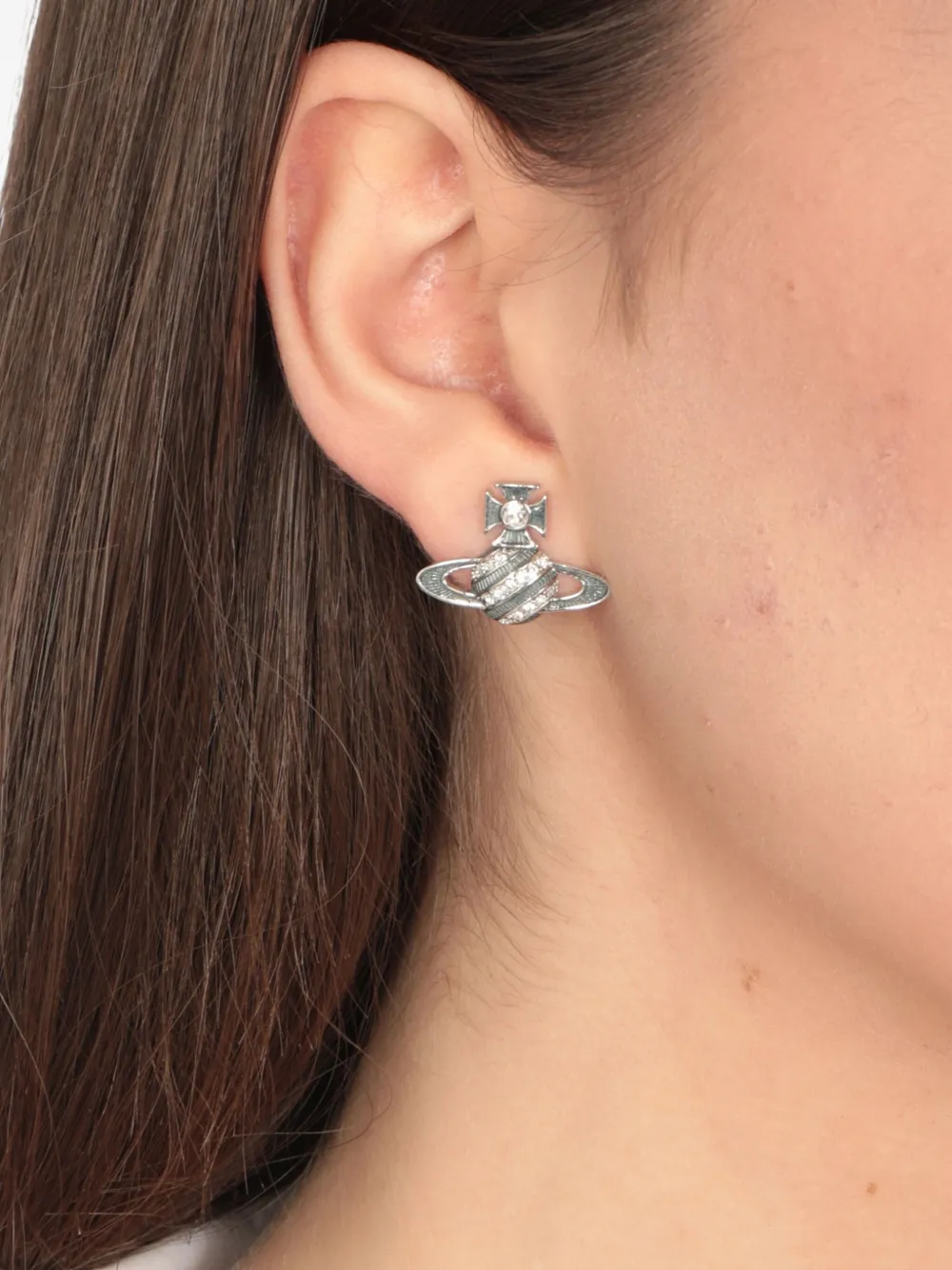 Vivienne Westwood orb crystal earrings - Zilver