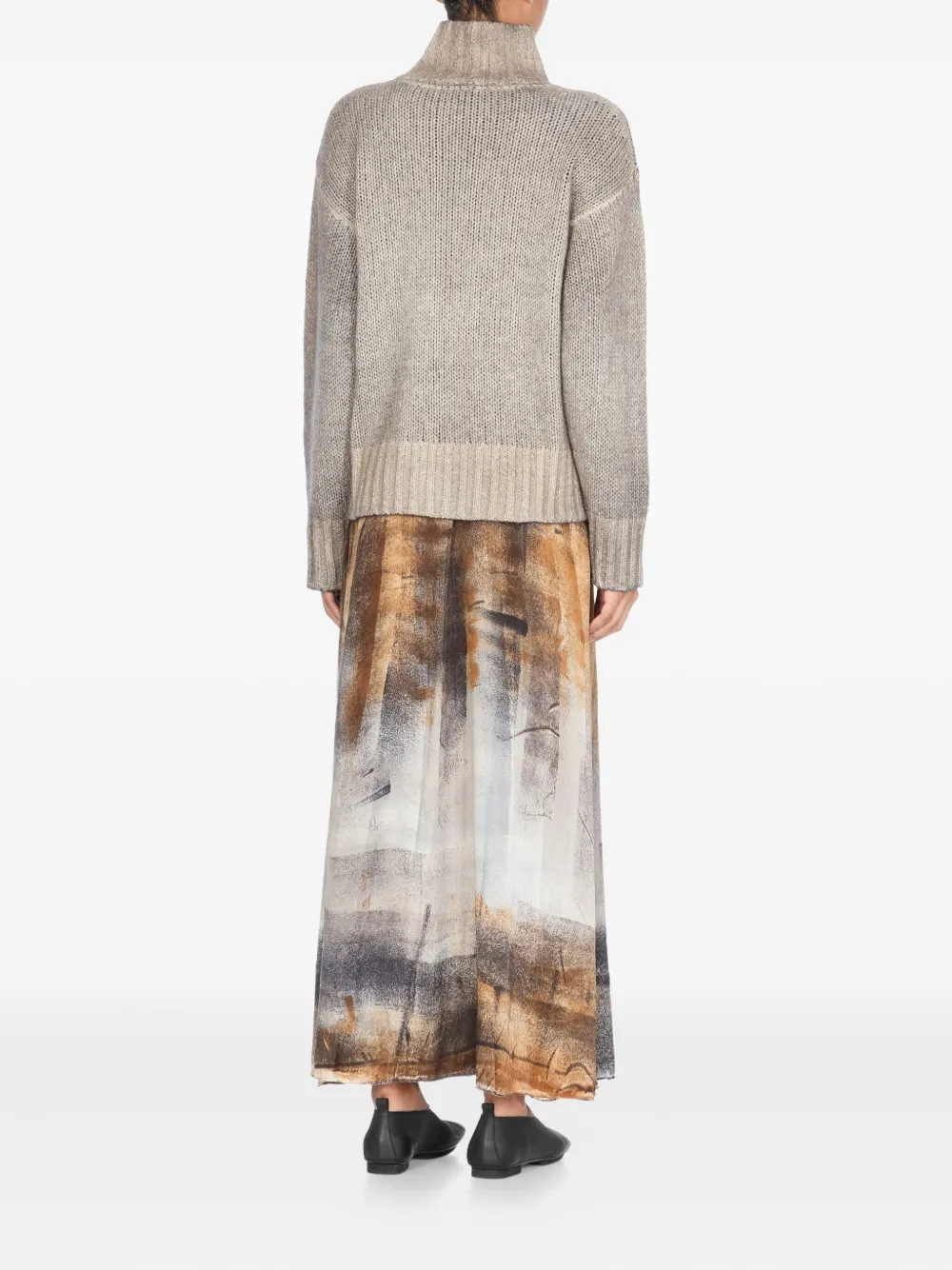 Avant Toi Cashmere Blend High Neck Sweater In Gray
