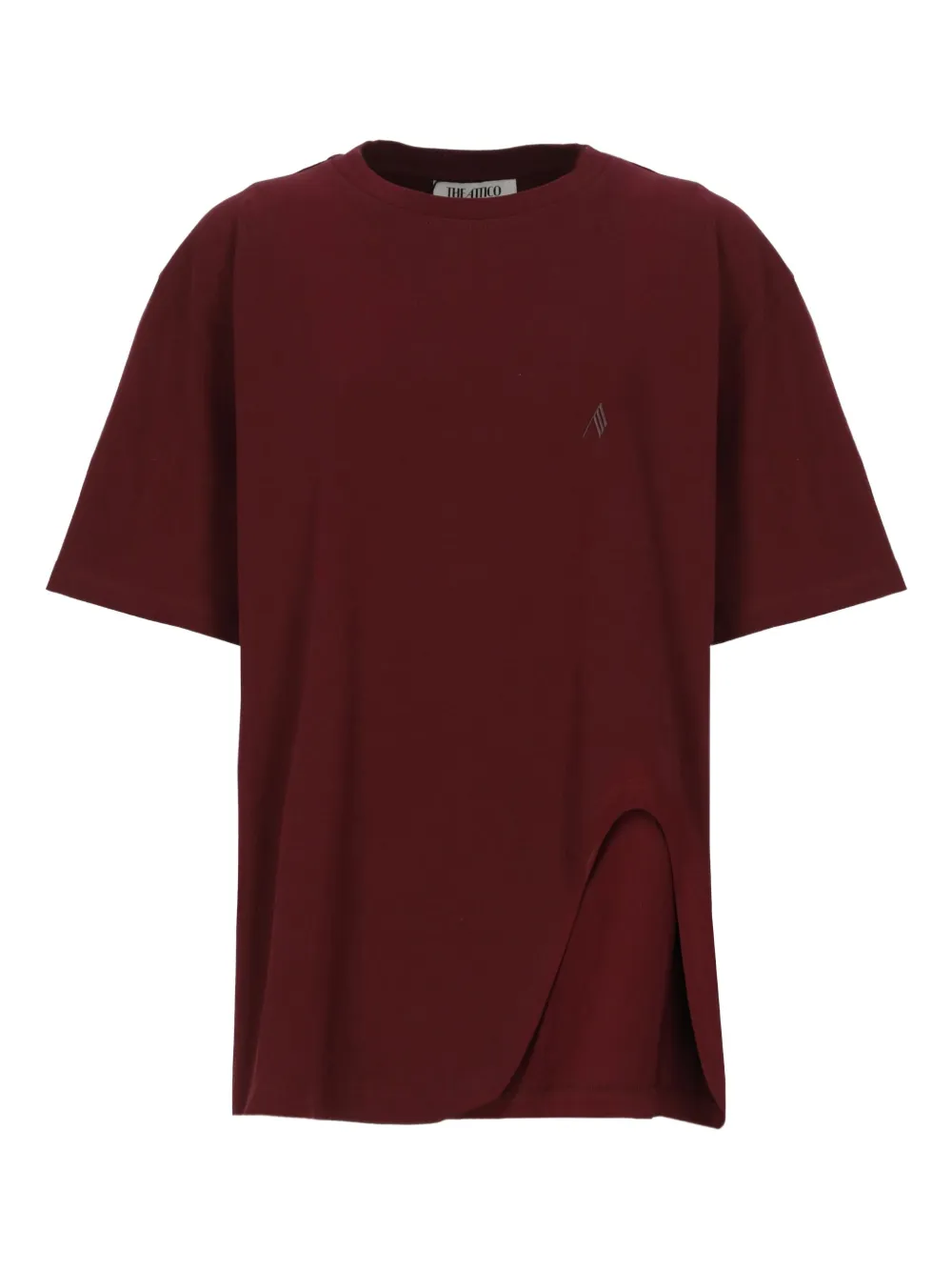 The Attico T-shirt met zijsplit Rood
