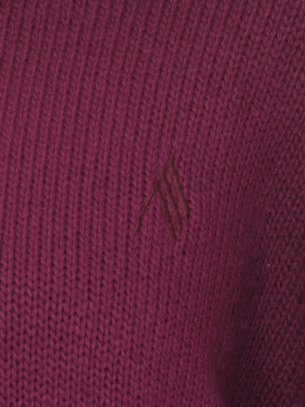 Attico Wool Crewneck Sweater With Asymmetric Flared Hem In Purple