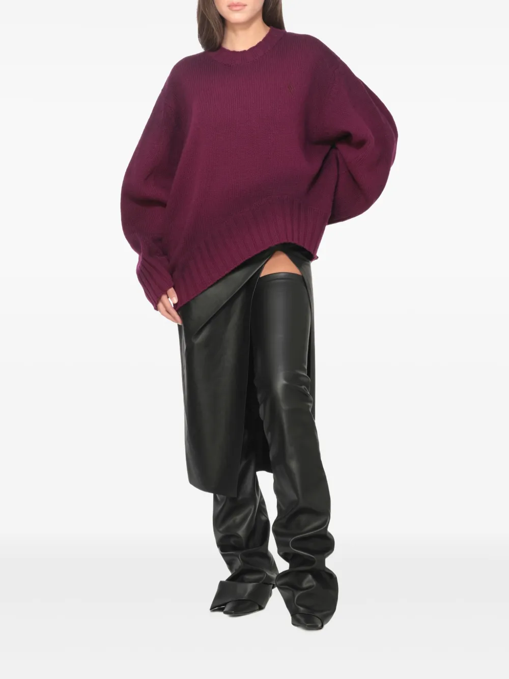 The Attico embroidered flared-hem sweater | Knitted Sweaters | Image 2