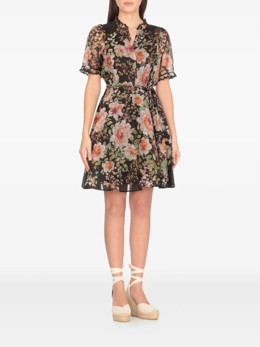 Hale Bob Haley floral-print mini dress - Zwart