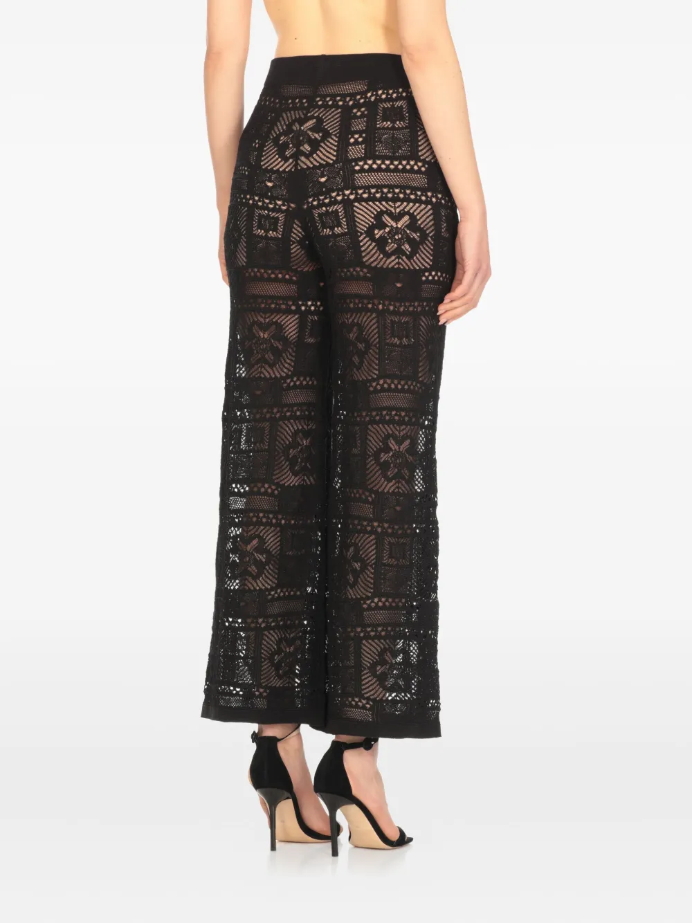 D.Exterior lace-paneled trousers - Zwart