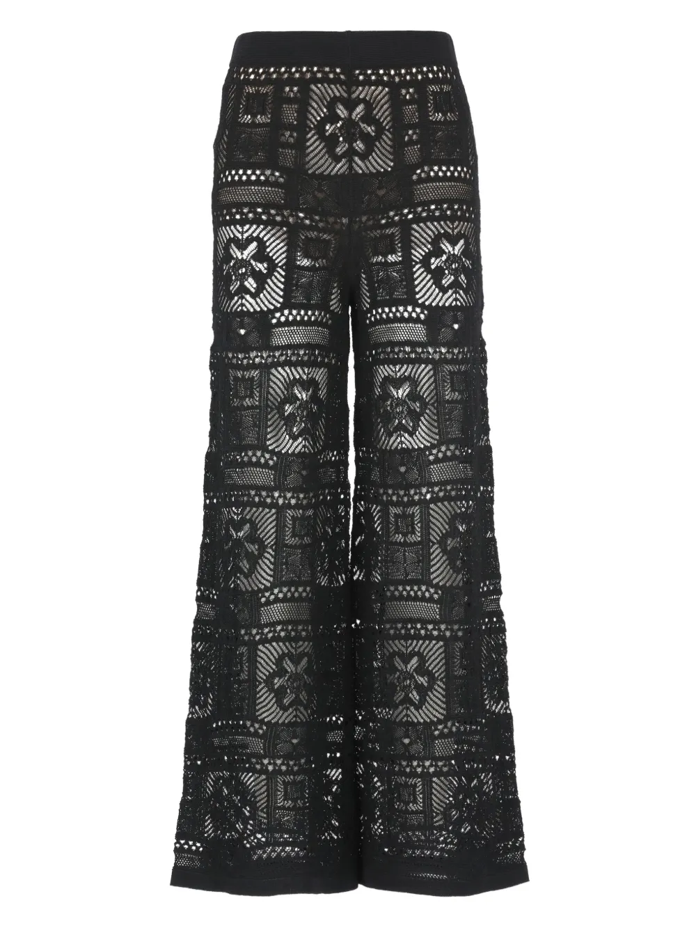 lace-paneled trousers