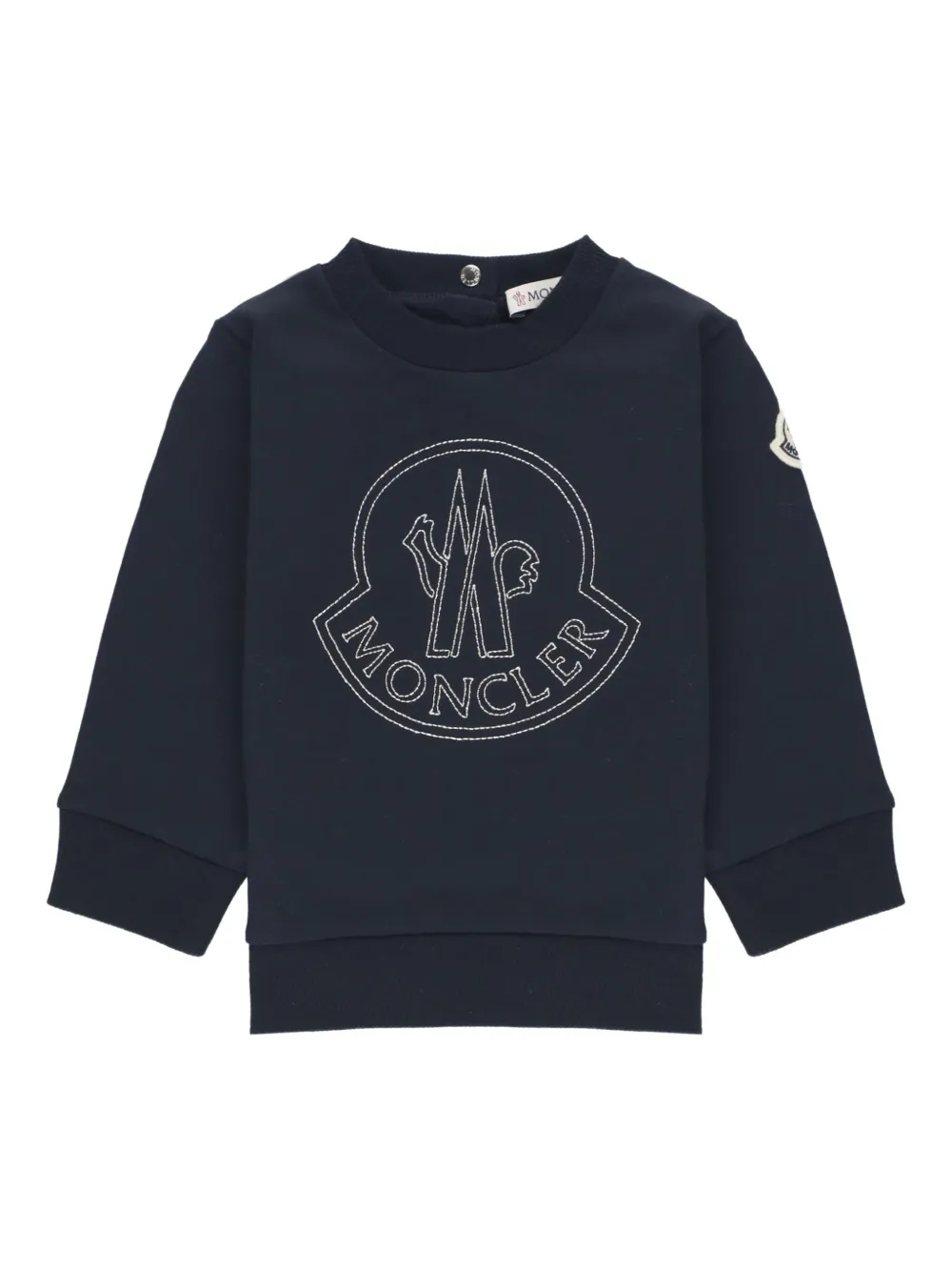Moncler Enfant Sweater met geborduurd logo Blauw
