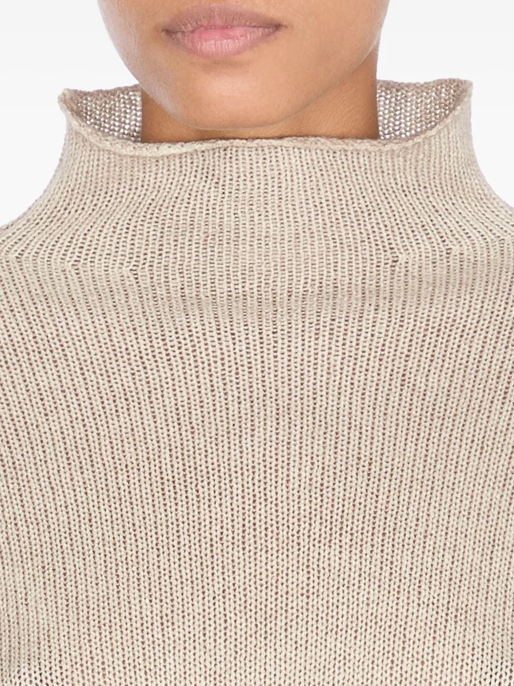 Avant Toi Kasjmier trui met opstaande hals Beige