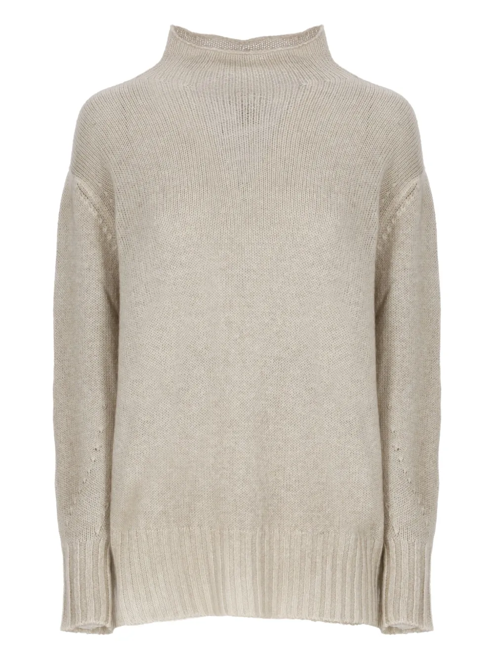Avant Toi Kasjmier trui met opstaande hals Beige