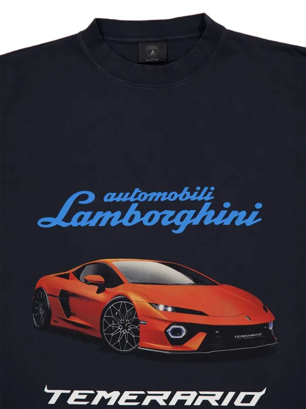 Lamborghini-print wheel-detail T-shirt
