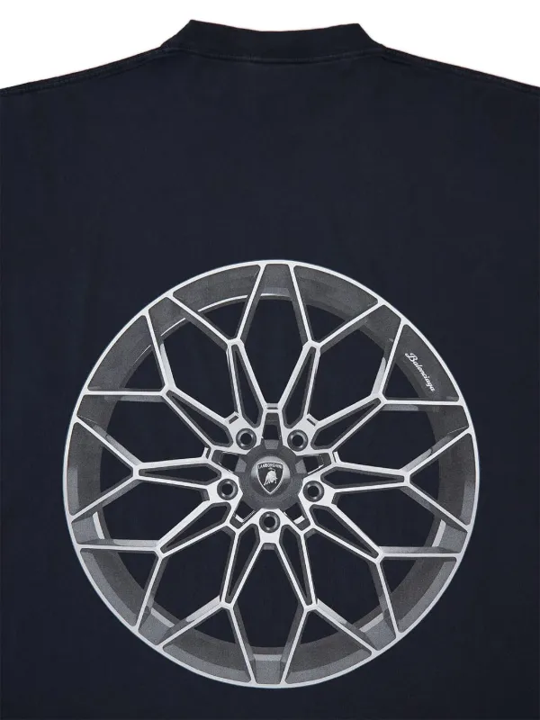 Lamborghini-print wheel-detail T-shirt