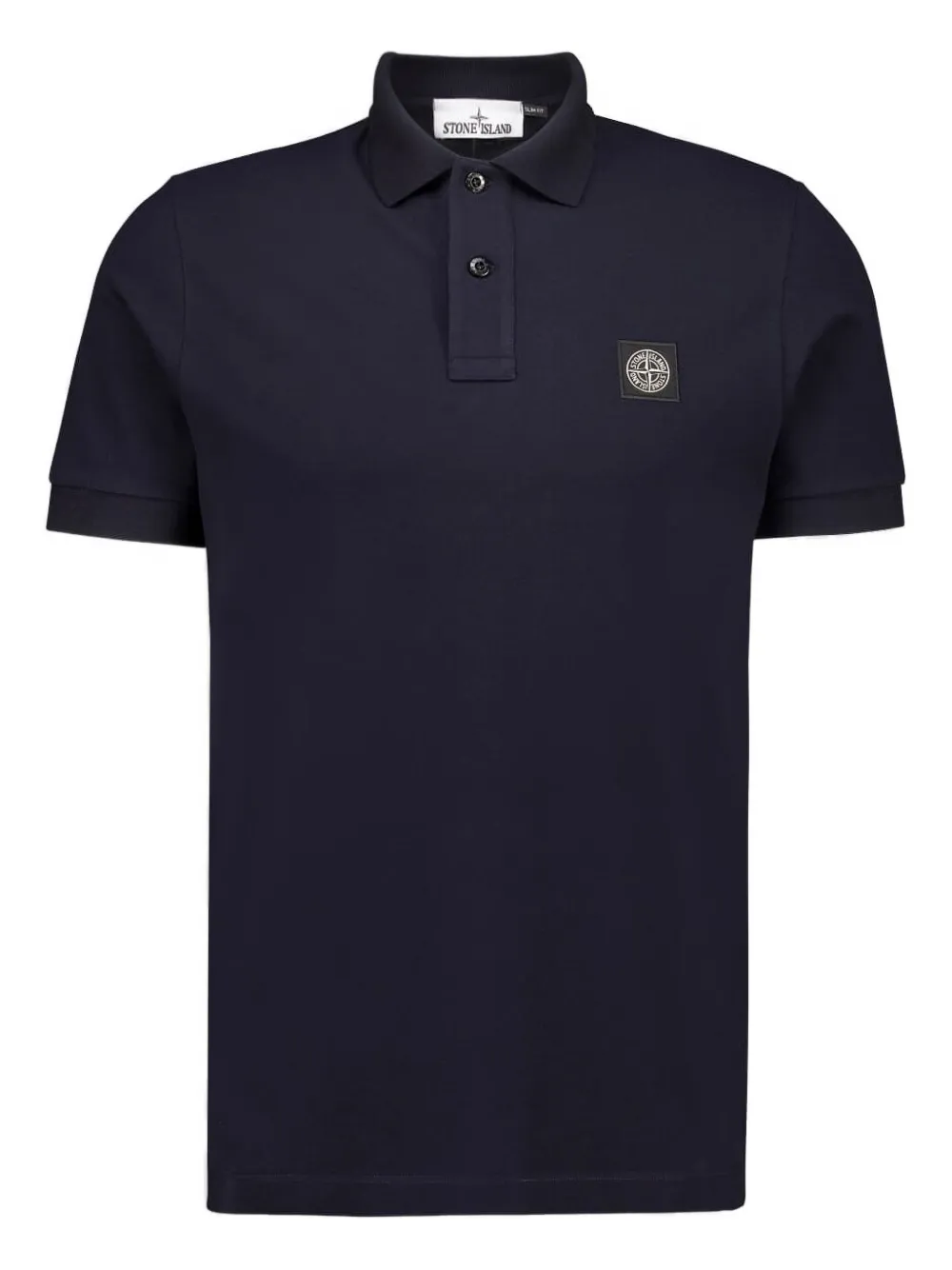 Stone Island short-sleeve logo-patch polo shirt Blauw